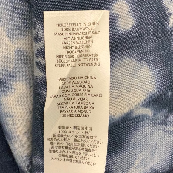 Current/Elliott Thunderstorm Navy Tie-dye Button-down Shirt in Size 1 (=6), NWOT - Picture 8 of 9